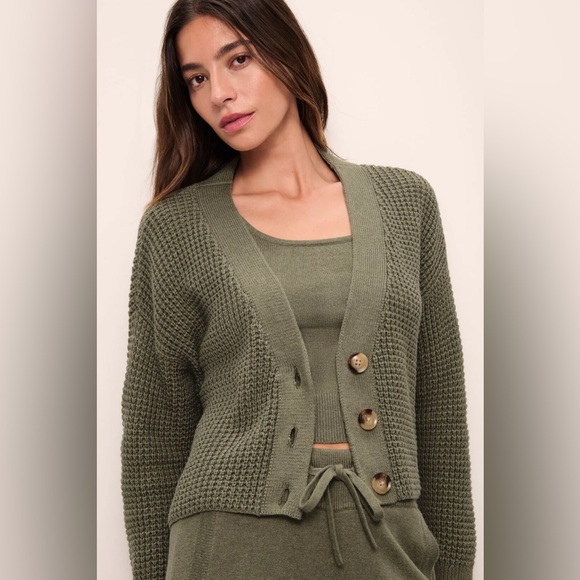 Eberjey Recycled Sweater Cropped Cardigan